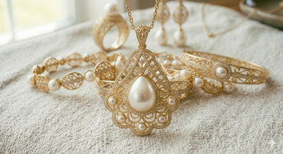 Gold Crystal Pendant Necklace